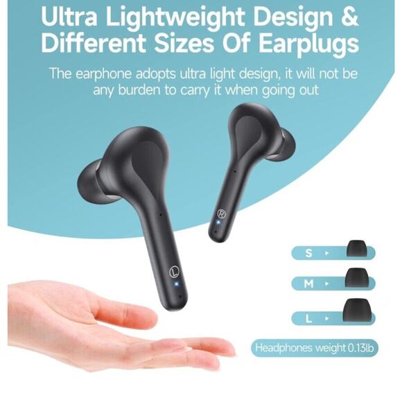 Votik Wireless Noise Cancelling 4 Mic Earbuds Clear Call Bluetooth Black *NEW* - Picture 6 of 7